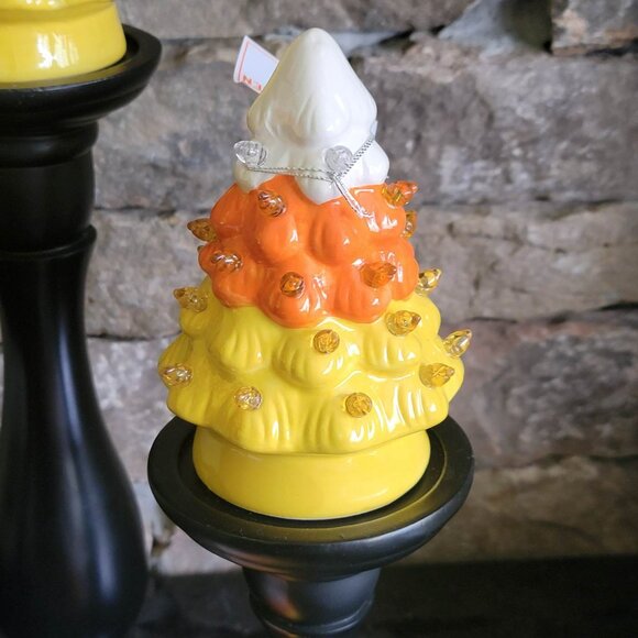 NEW Mr. Halloween Set of 4 Mini Candy Corn Lighted Trees - Picture 6 of 8